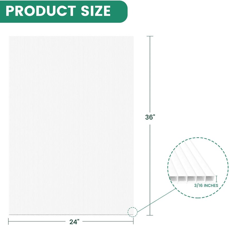 SCZS Corrugated Plastic Sheet for Indoor and Outdoor Use - 4 Mm Thick Poster Board, 24x36 Inches - Pack of 3 White Plastic Board Sheets - Waterproof Coroplast Sheets and Lightweight Blank - Image 5